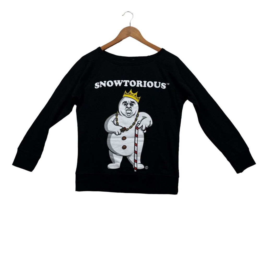 SNOWTORIOUS Sweater Notorious BIG Biggie Smalls Hip Hop Rap Sweatshirt Women's S